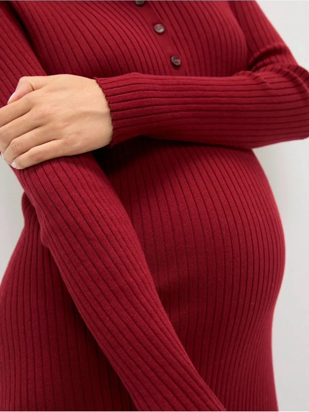 NWT Hatch The Averie Polo Rib Sweater Dress in Cranberry size 3 which is a Large